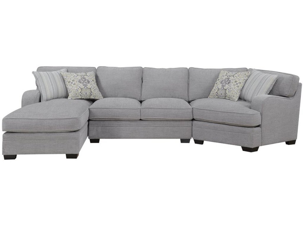 Analiese-3Pc Sectional W / 4 Pillows-Grey