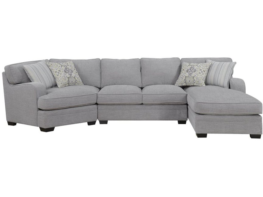 Analiese-3Pc Sectional-W / 4 Pillows-Light Grey