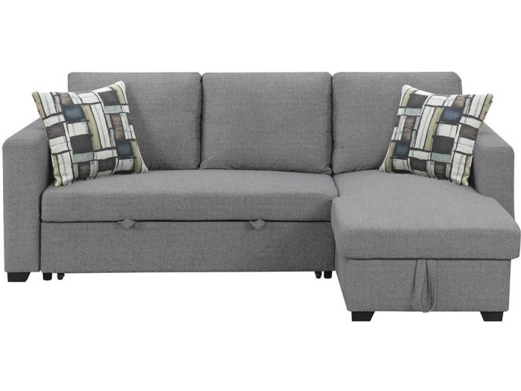 Lsf-Rsf Chaise  W / 1 Pillow-Grey