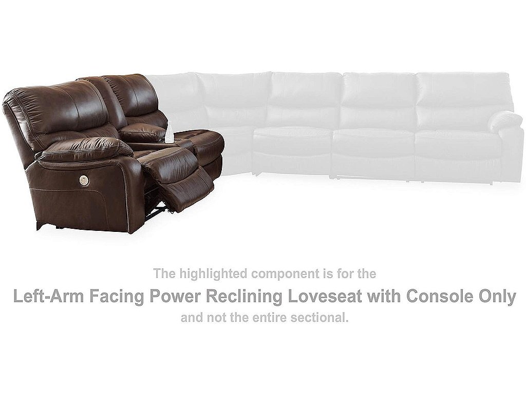 Family Circle Left-Arm Facing Power Reclining Loveseat with Console