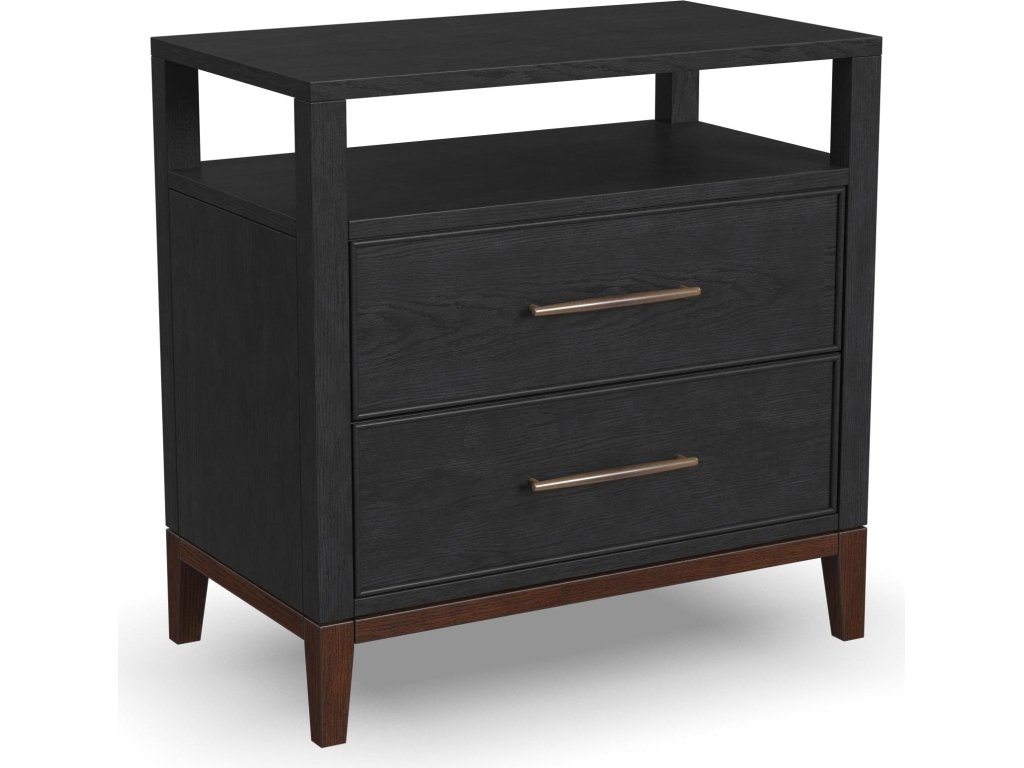 Waterfall Black Nightstand