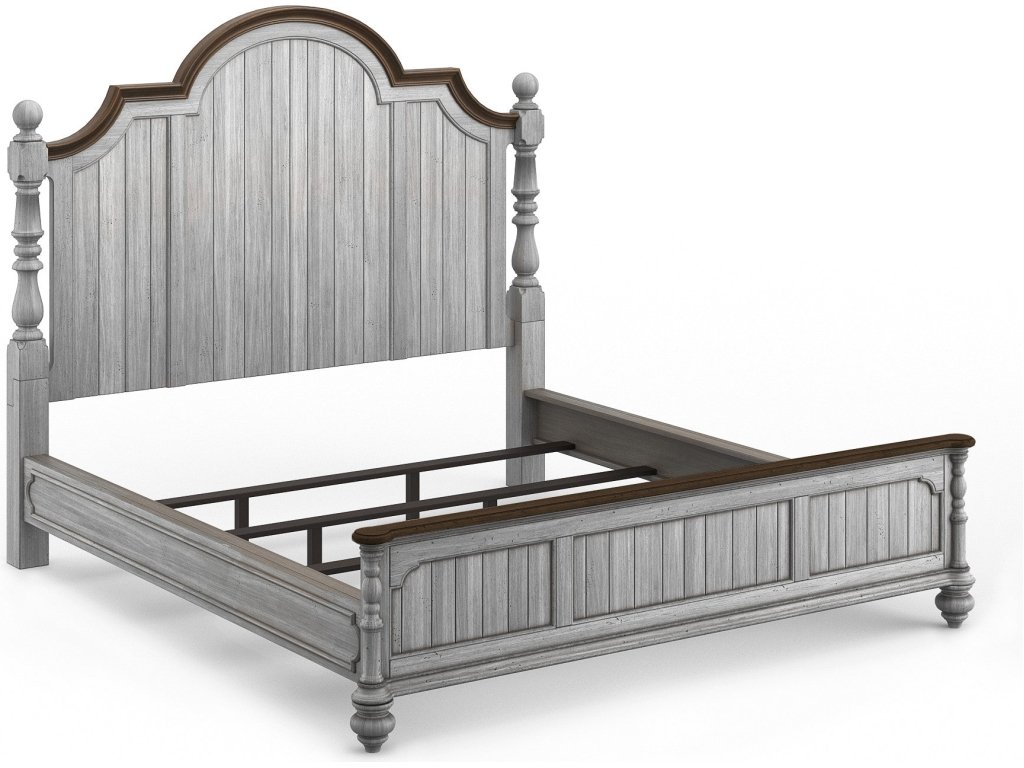 Plymouth Gray King Poster Bed