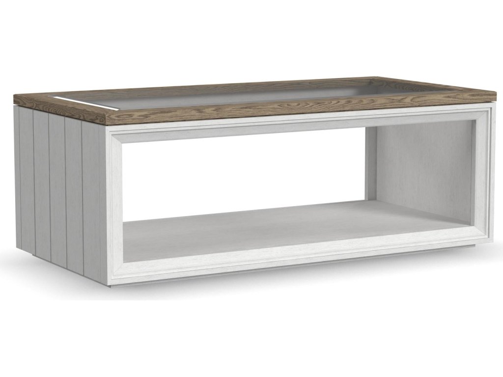 Melody White Rectangular Coffee Table with Casters