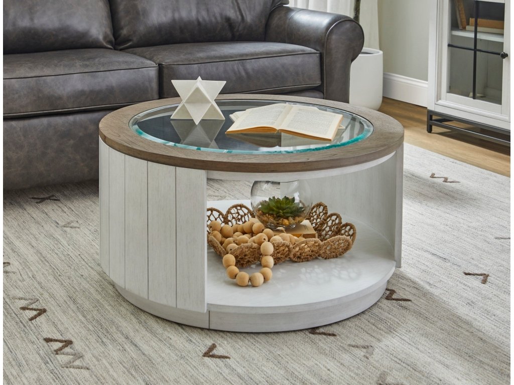 Melody White Round Coffee Table with Casters