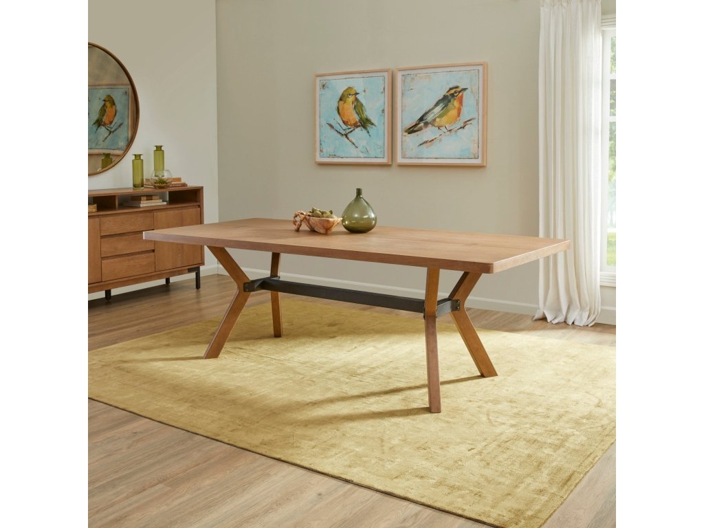 Millwork Brown Rectangular Dining Table