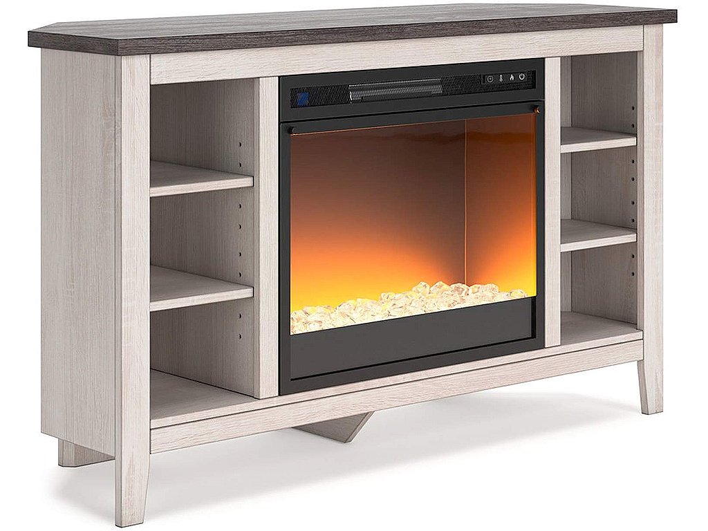 Dorrinson Corner TV Stand with Electric Fireplace