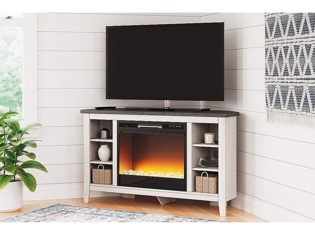 Dorrinson Corner TV Stand with Electric Fireplace