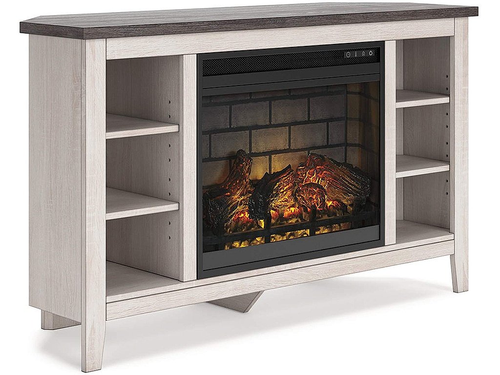 Dorrinson Corner TV Stand with Electric Fireplace