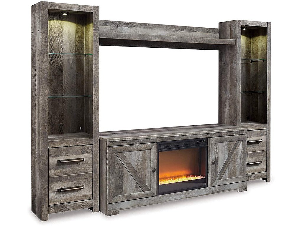 Wynnlow 4-Piece Entertainment Center with Electric Fireplace