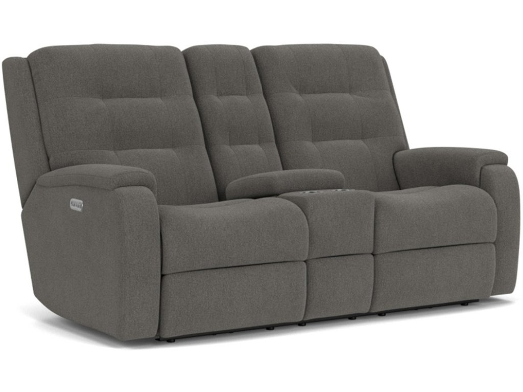 Power Reclining Loveseat With Console & Power Headrests & Lumbar