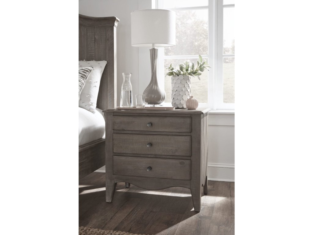 Ella Three-Drawer Nightstand in Camel