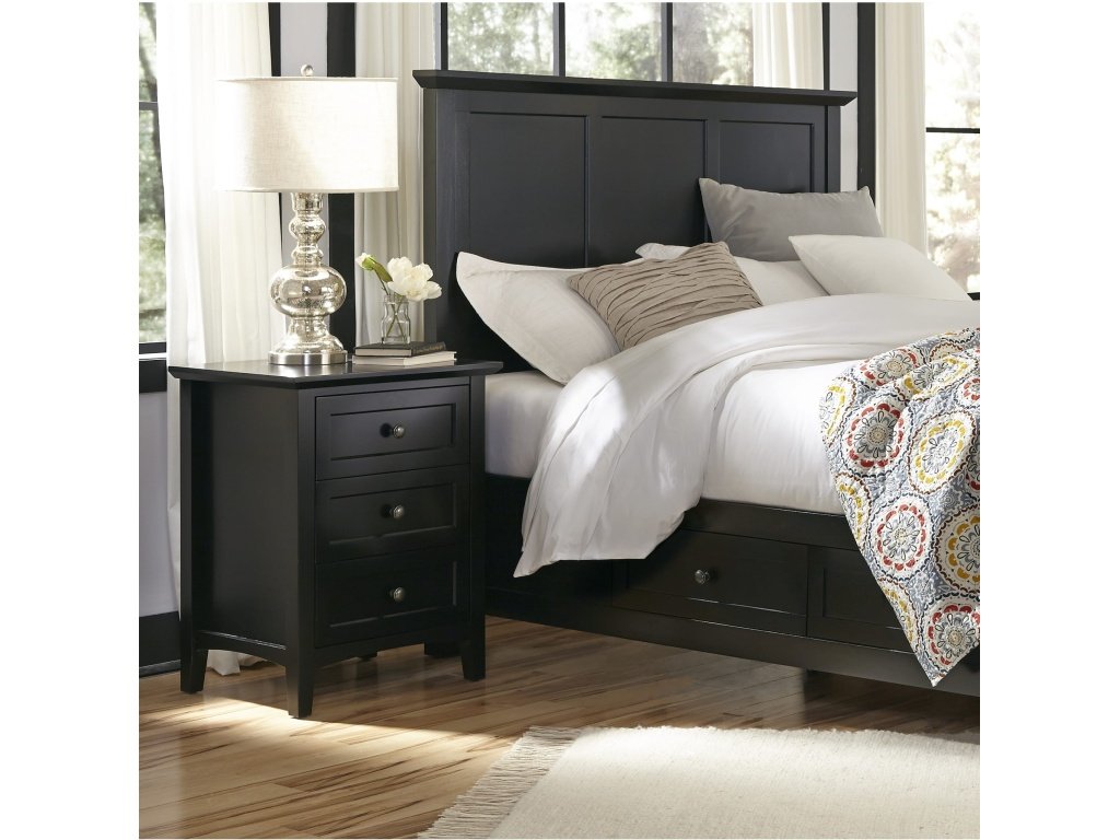 Paragon Three-Drawer Nightstand in Black