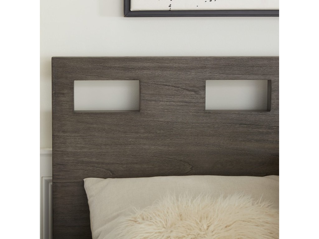 Riva Wood Bed in Sharkskin