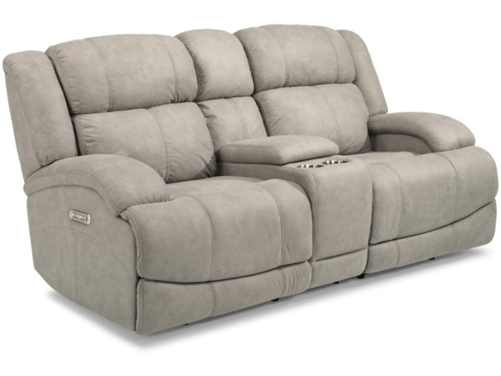 Power Reclining Loveseat With Console & Power Headrests