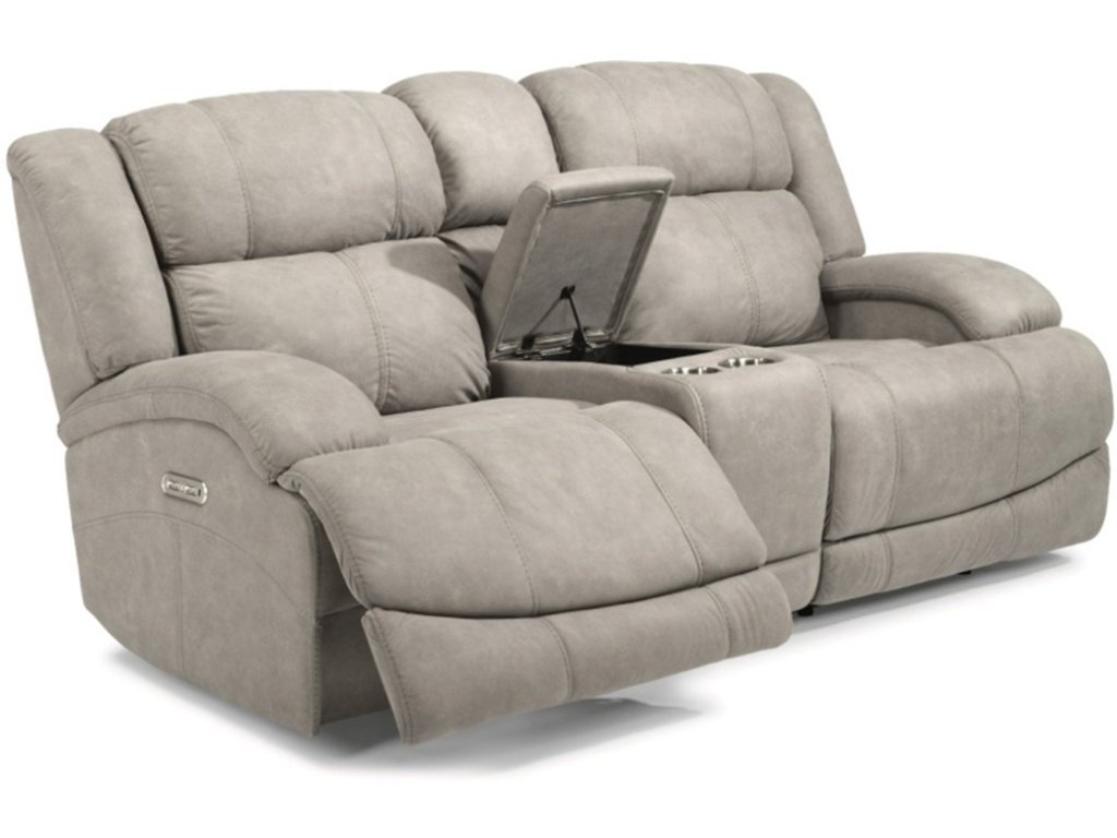 Power Reclining Loveseat With Console & Power Headrests