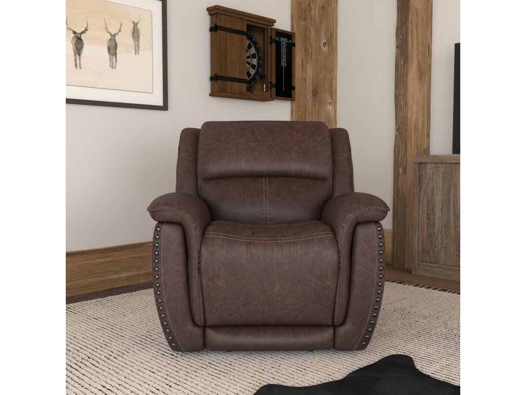 Beau Sable Fabric Power Recliner with Power Headrest