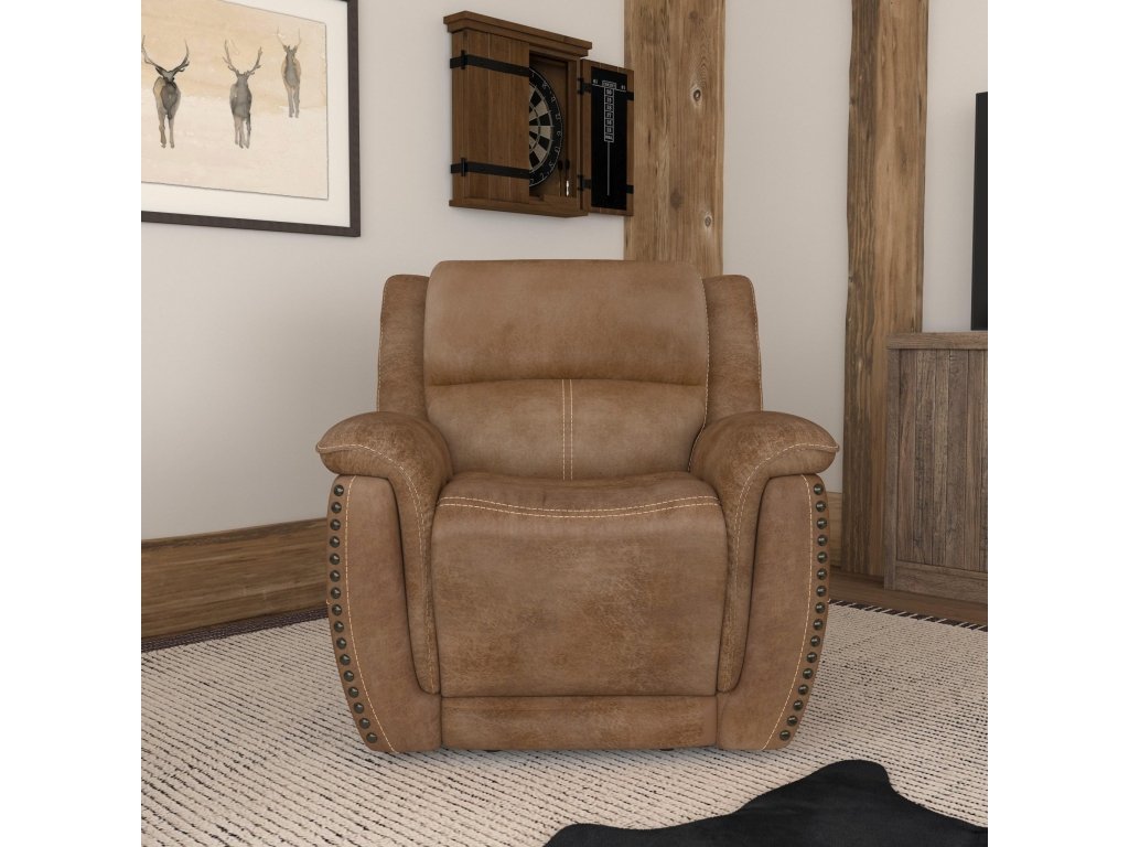 Beau Silt Fabric Power Recliner with Power Headrest