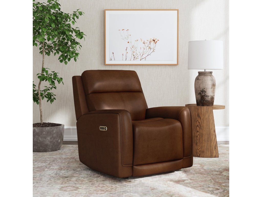 Alister Sedona Leather Power Gliding Recliner with Power Headrest and Lumbar