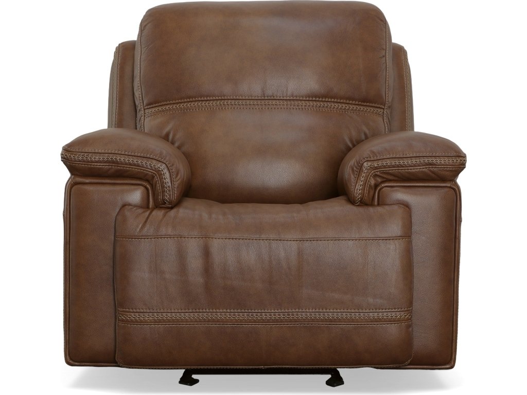 Fenwick Cognac Leather Power Gliding Recliner with Power Headrest