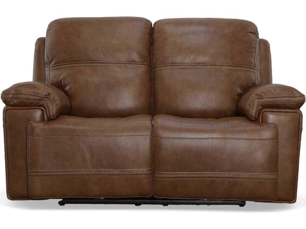 Fenwick Cognac Leather Power Reclining Loveseat with Power Headrests