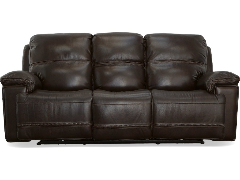 Fenwick Dark Chocolate Leather Power Reclining Sofa with Power Headrests