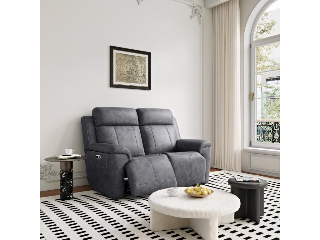 Amelia Charcoal Leather Slumberland Exclusive