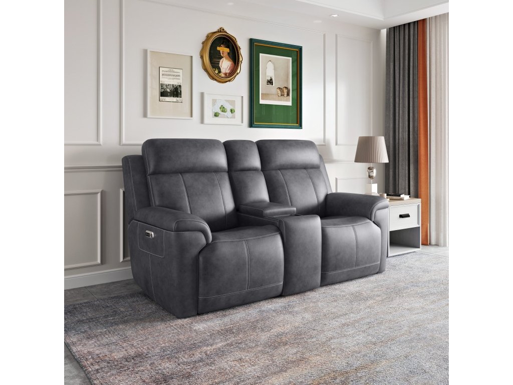 Amelia Charcoal Leather Slumberland Exclusive