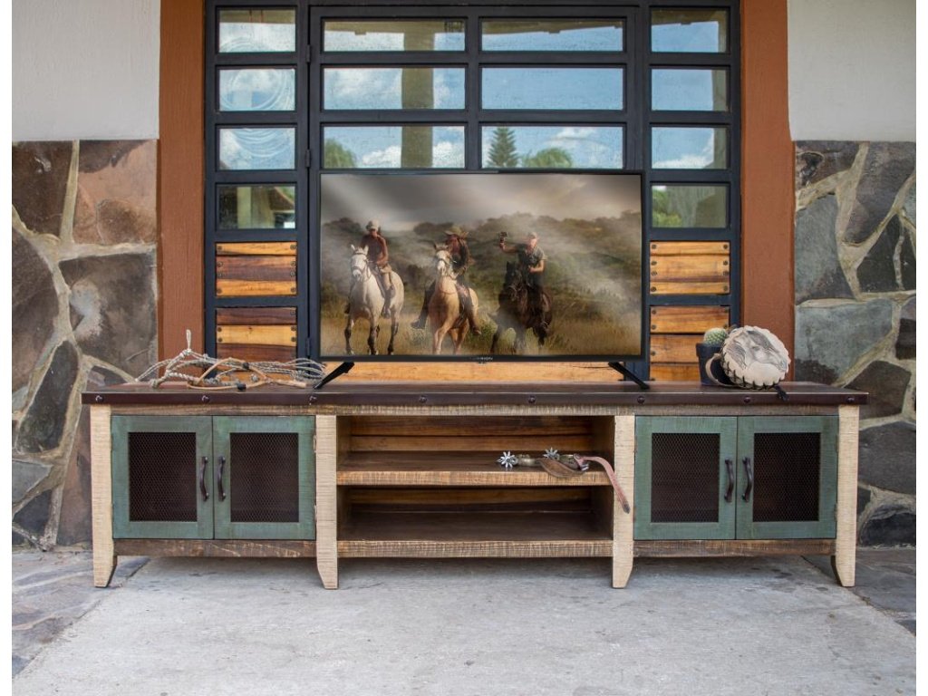 4 Door 93" TV Stand