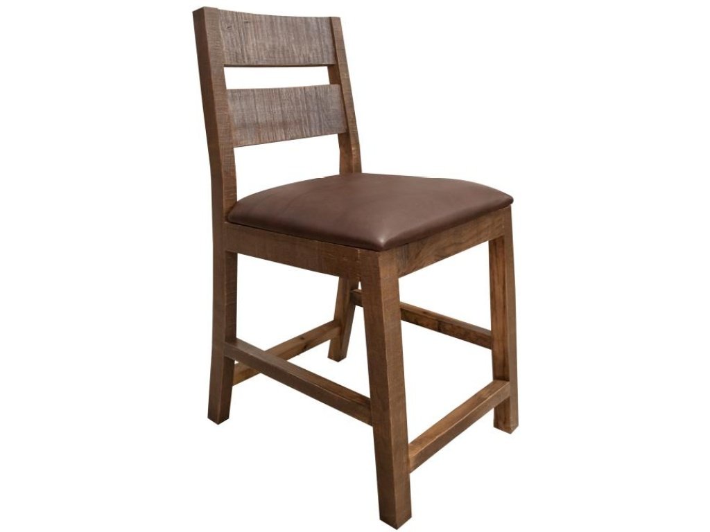 Faux Leather Seat 24" Barstool