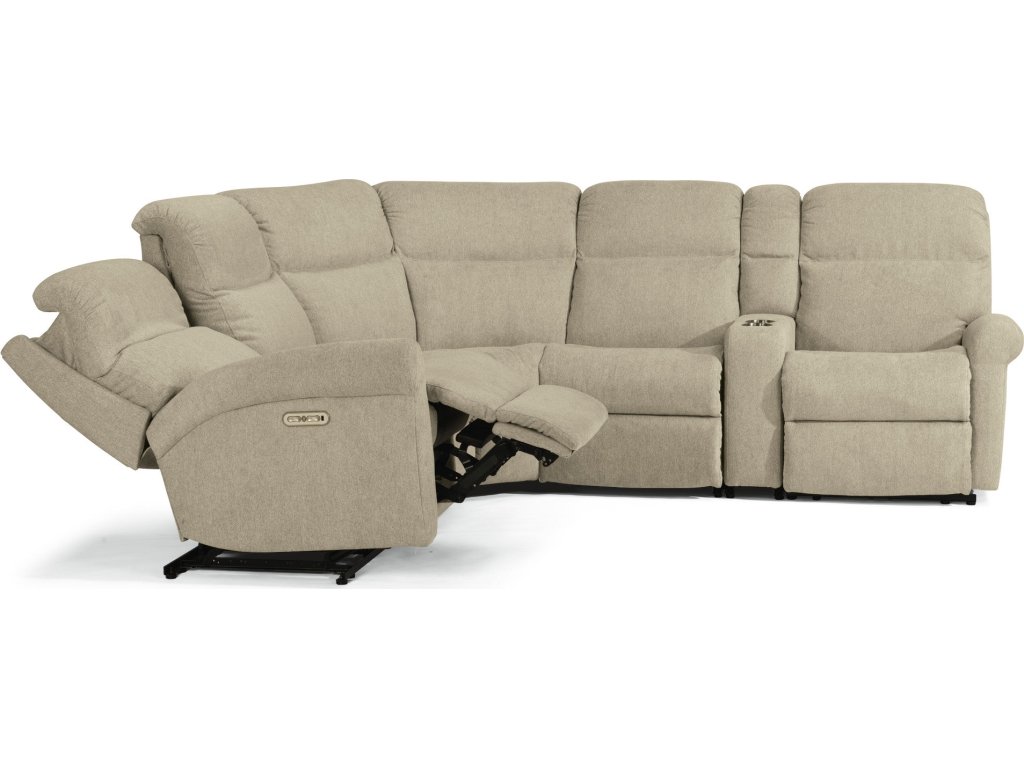 Davis Fabric Power Reclining Sectional with Power Headrests