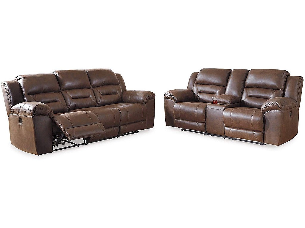 Stoneland Power Reclining Sofa and Loveseat