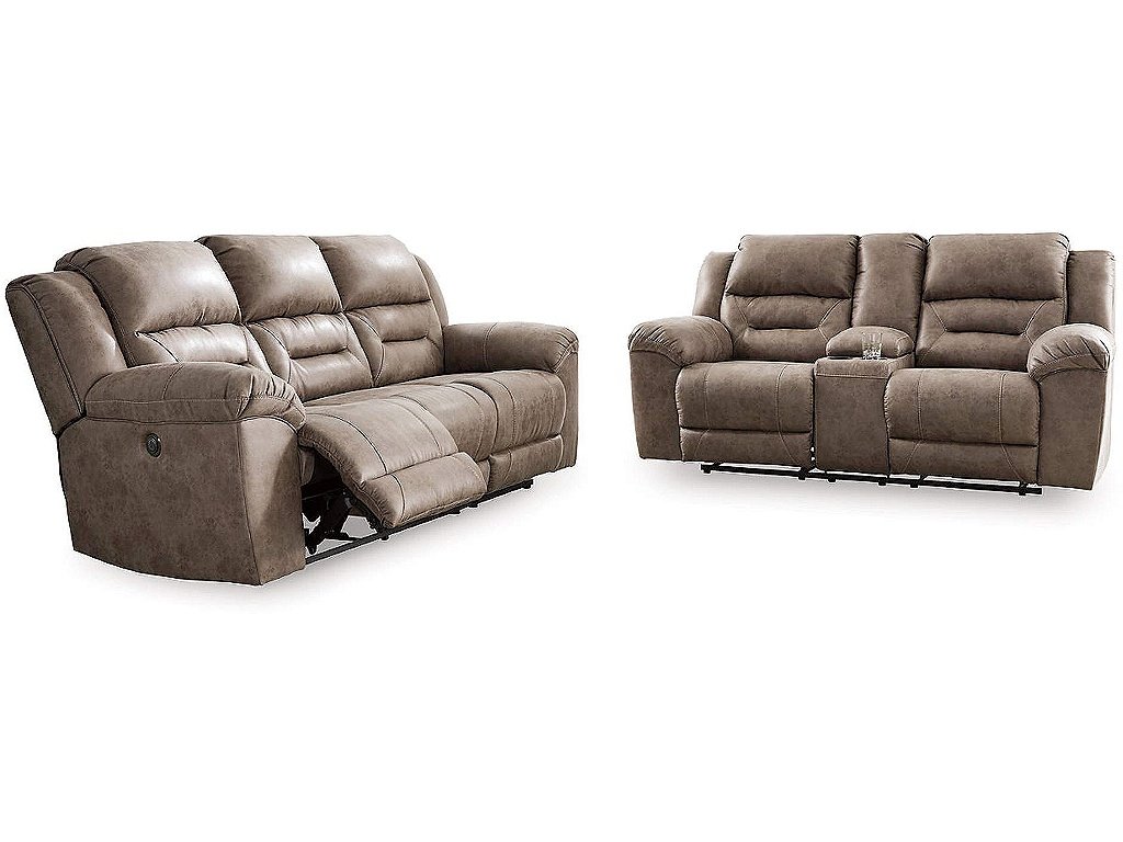 Stoneland Power Reclining Sofa and Loveseat