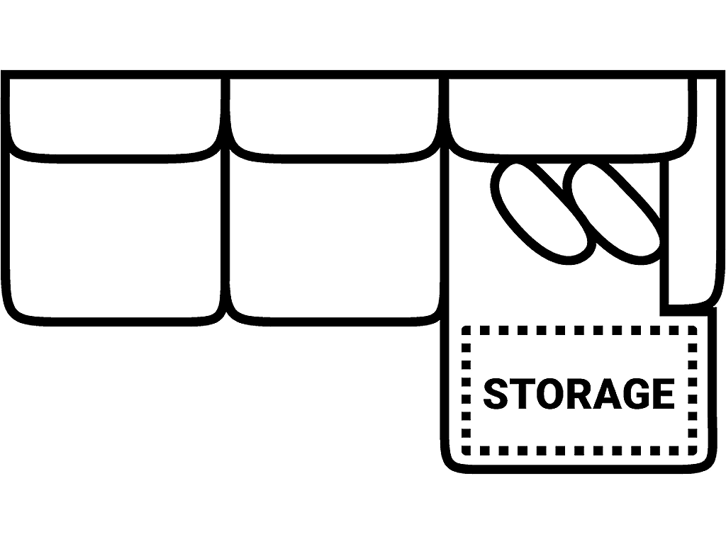 RSF 1 Arm Sofa Chaise w/ Stor.