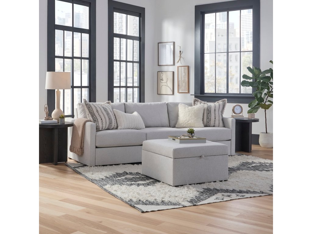 Flex Frost Sofa with Narrow Arm and Storage Ottoman