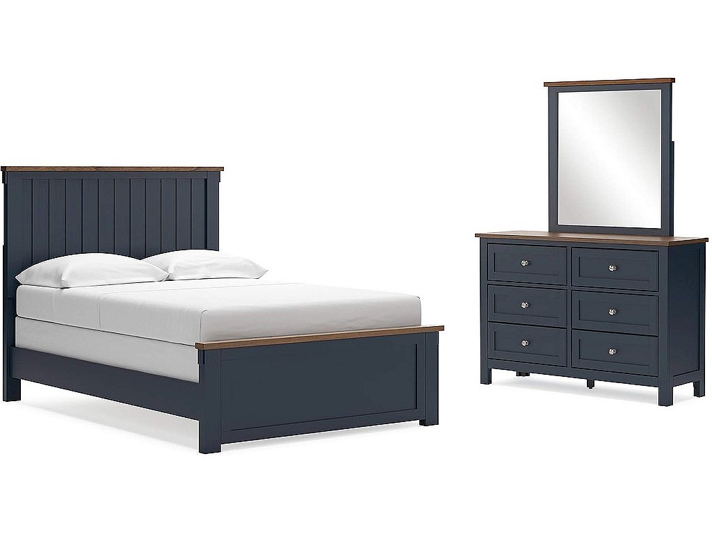 Landocken Full Panel Bed, Dresser and Mirror