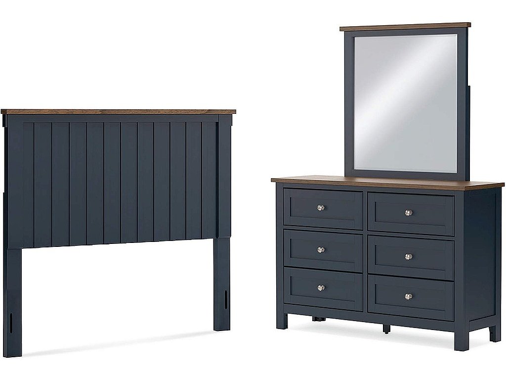 Landocken Full Panel Headboard, Dresser and Mirror