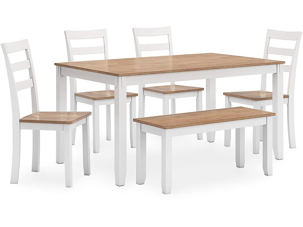 Gesthaven Dining Table with 4 Chairs and Bench (Set of 6)
