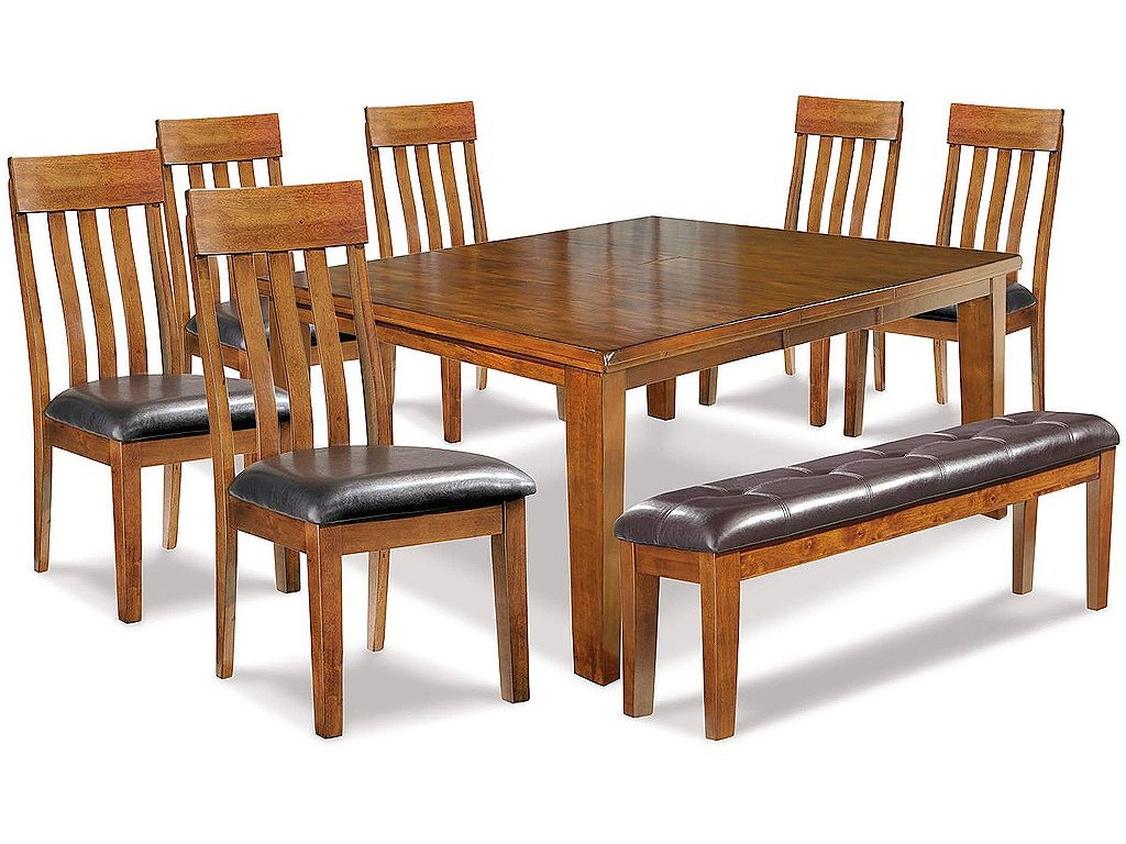 Ralene Dining Table and 6 Chairs and Bench