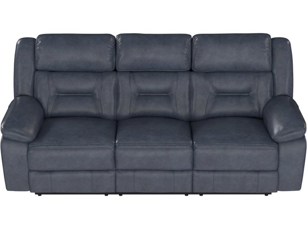 Manual Sofa - Blue Leather