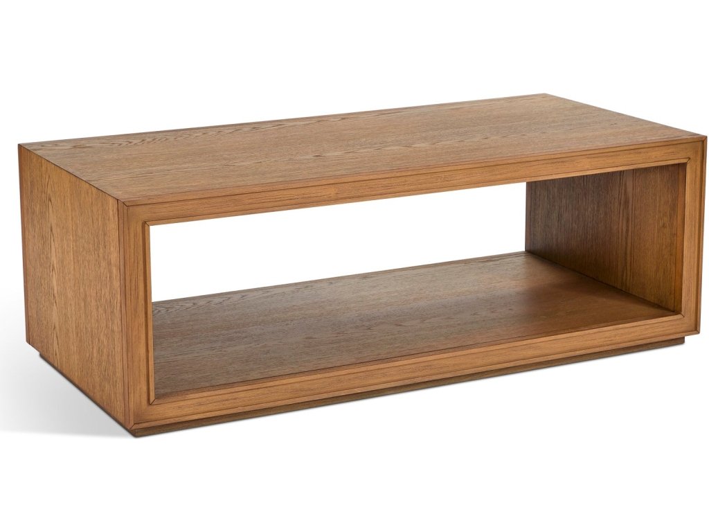 Waterfall Brown Rectangular Coffee Table with Casters
