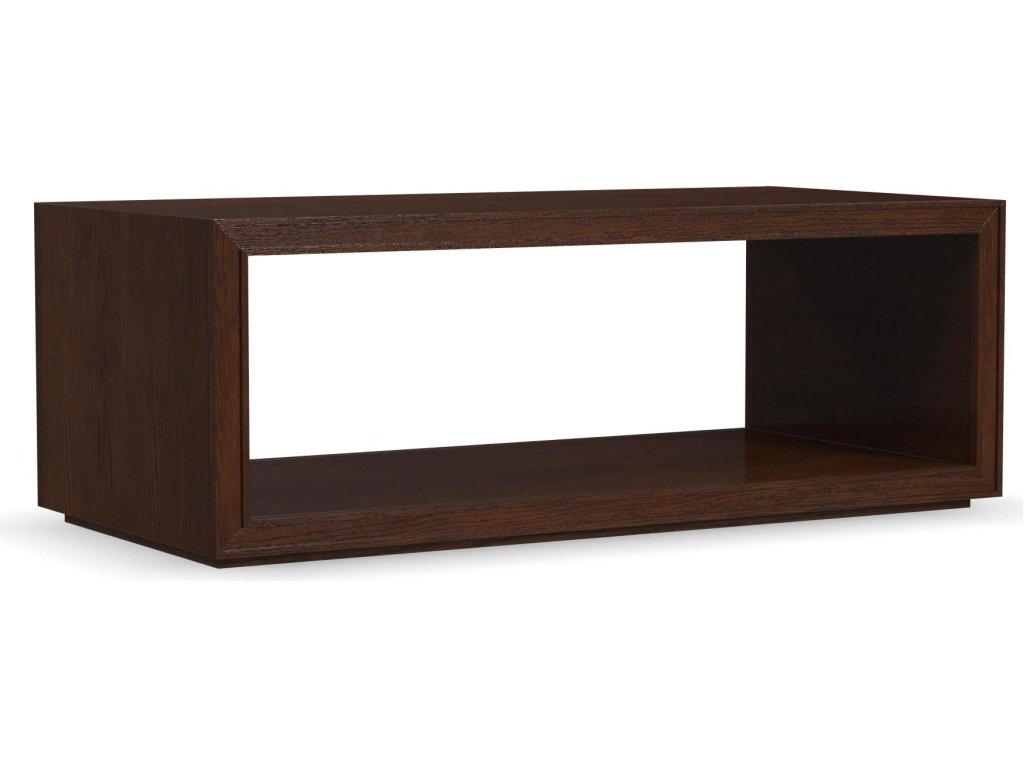 Waterfall Brown Rectangular Coffee Table with Casters