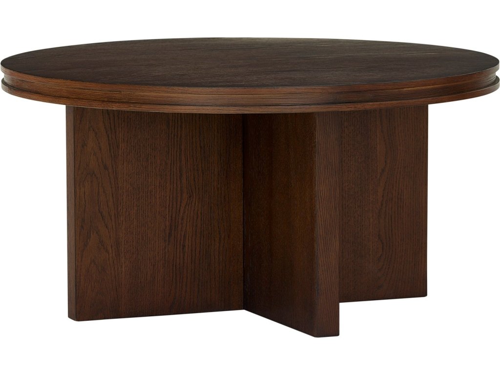 Waterfall Brown Round Coffee Table