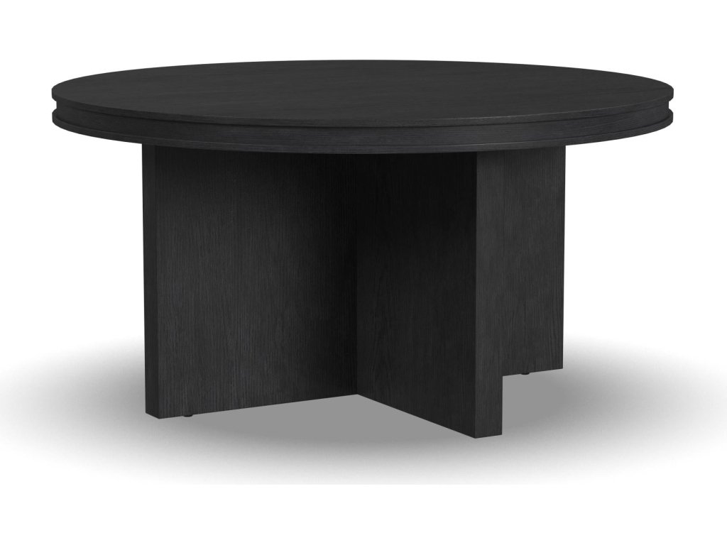 Waterfall Black Round Coffee Table