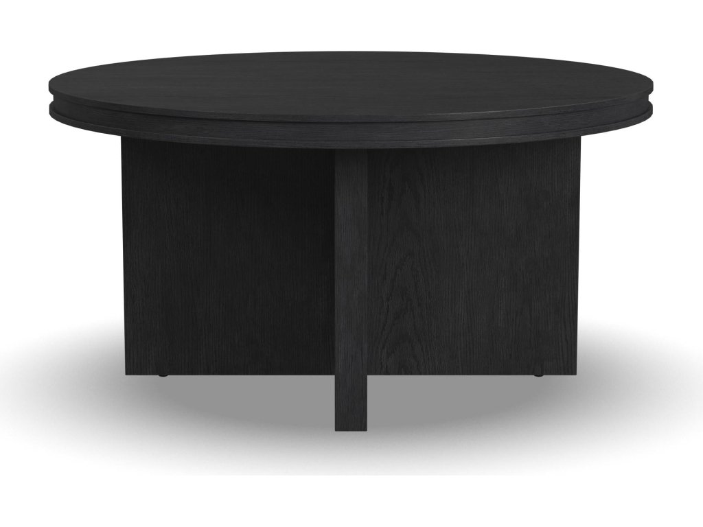 Waterfall Black Round Coffee Table