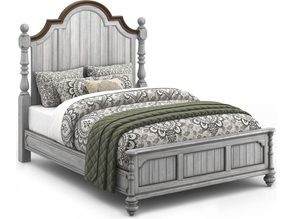 Plymouth Gray Queen Poster Bed